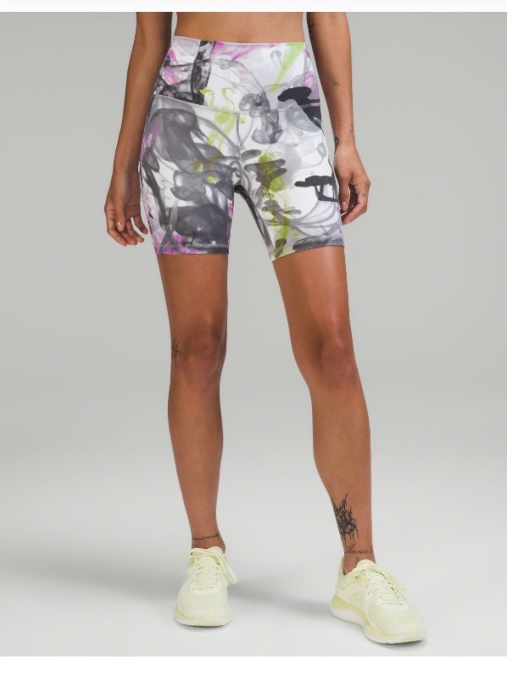 Lululemon High-Waist Throwback Print 6” Shorts